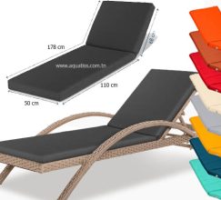 Matelas Transat Bain de Soleil 178x50 cm Épaisseur 5 cm