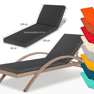 Matelas Transat Bain de Soleil 178x50 cm Épaisseur 5 cm