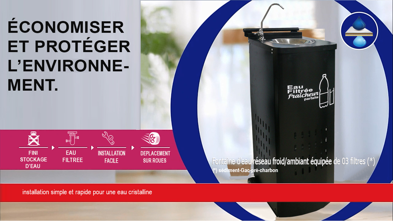 Fontaine à eau filtrée sur réseau fraicheur parfaite 40l/h