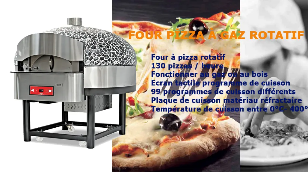 ROTARY PIZZA OVEN FOUR PIZZA ROTATIF