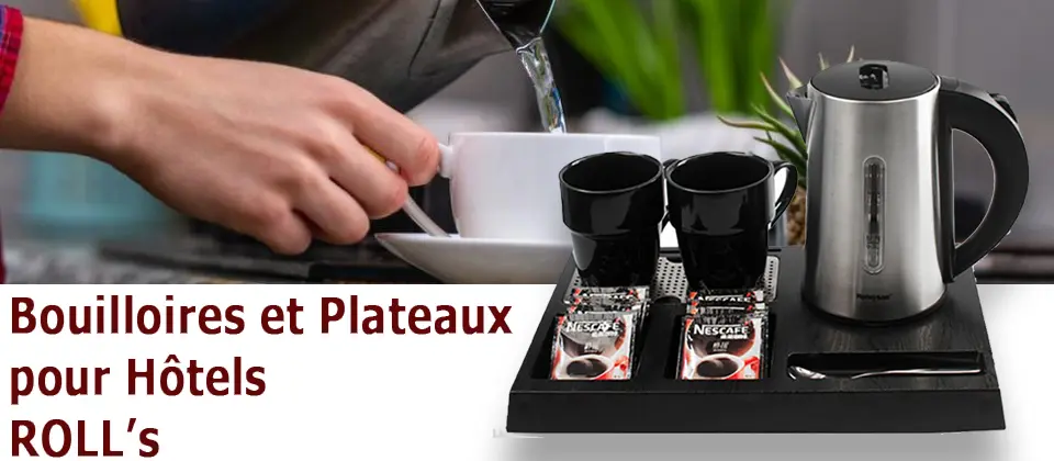 hotel service tray and kettle